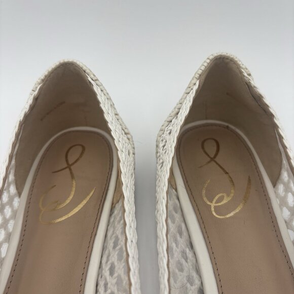 Sam Edelman May Woven Ballet Flats Bright White Womens Size 8.5 Summer Beach - Picture 7 of 9